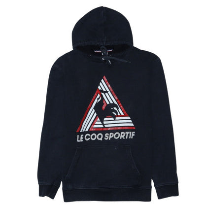 Le Coq Sportif Men's Black Pullover Hoodie L Logo Graphic Fleece