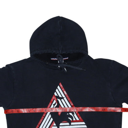 Le Coq Sportif Men's Black Pullover Hoodie L Logo Graphic Fleece