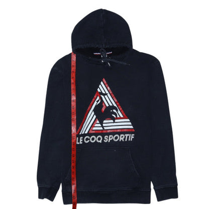 Le Coq Sportif Men's Black Pullover Hoodie L Logo Graphic Fleece