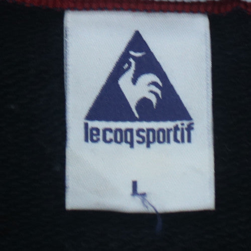 Le Coq Sportif Men's Black Pullover Hoodie L Logo Graphic Fleece