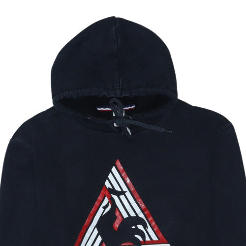 Le Coq Sportif Men's Black Pullover Hoodie L Logo Graphic Fleece
