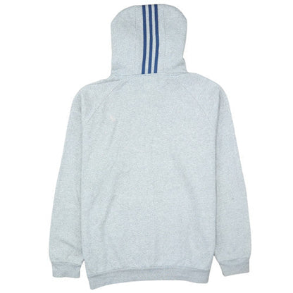Adidas Mens Grey Hoodie Large Pullover Hooded Sweatshirt