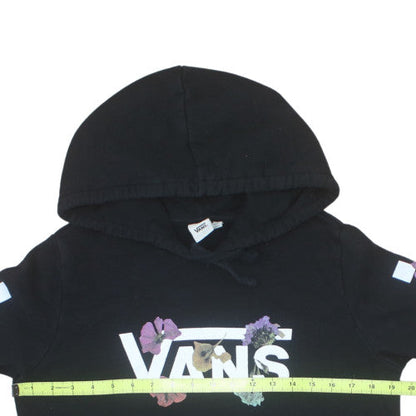 Vans Womens Black Floral Logo Pullover Hoodie Size S
