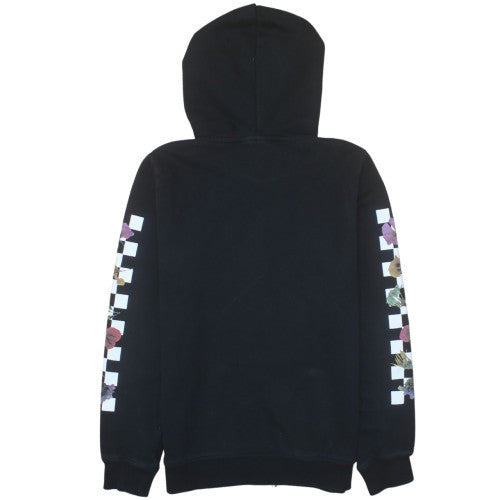 Vans Womens Black Floral Logo Pullover Hoodie Size S