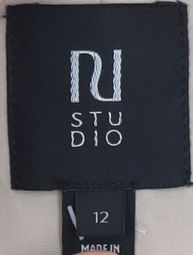 River Island Women Beige Double-Breasted Blazer Size 12