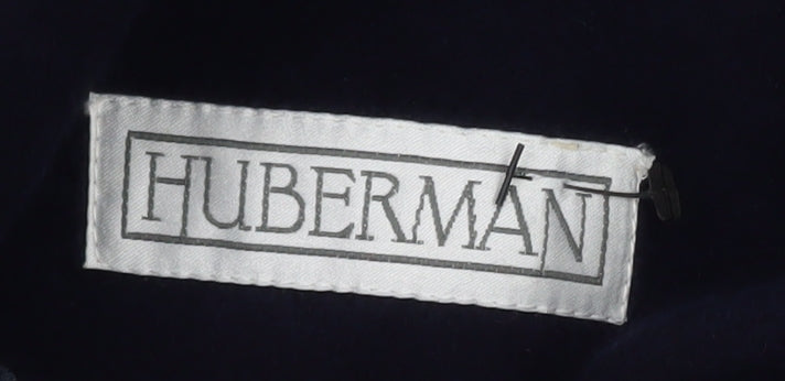 Huberman Womens Blue Wool Cashmere Angora Long Overcoat UK 14
