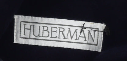 Huberman Womens Blue Wool Cashmere Angora Long Overcoat UK 14