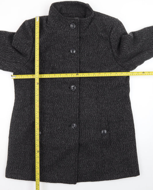 Damart Women's Grey Wool Blend Mid-Length Coat UK 16