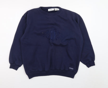 Dash Women's Navy Blue Crew Neck Pullover Sweatshirt M 12/14
