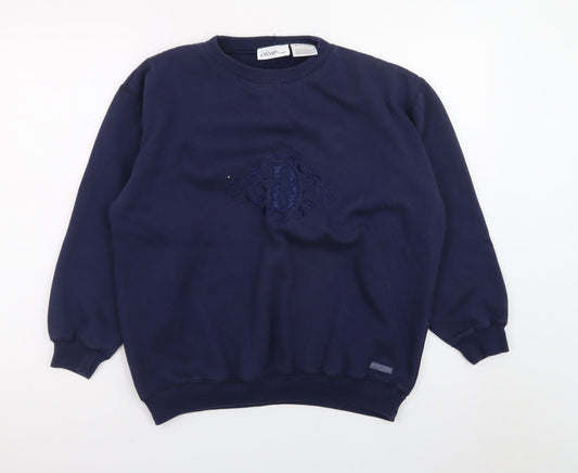 Dash Women's Navy Blue Crew Neck Pullover Sweatshirt M 12/14