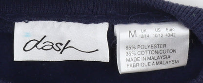 Dash Women's Navy Blue Crew Neck Pullover Sweatshirt M 12/14