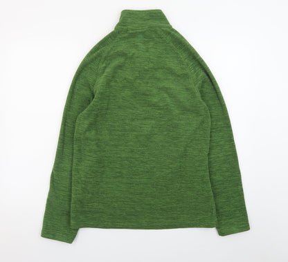 Mountain Warehouse Men's Green 1/4 Zip Fleece Pullover Sweatshirt S
