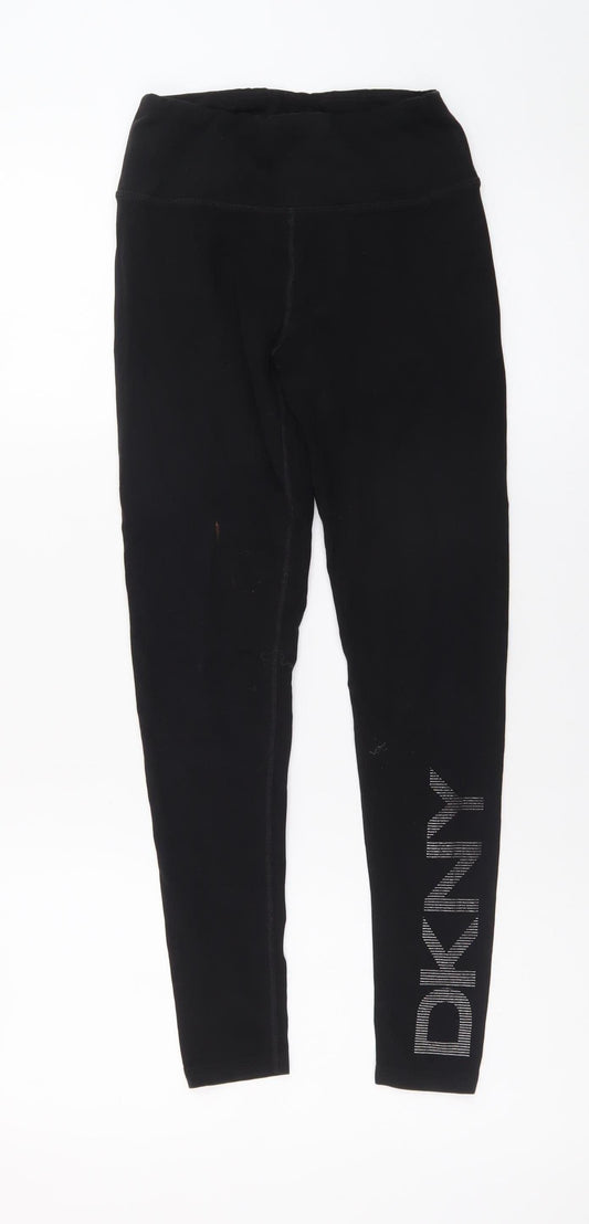 DKNY Women’s Black XS Ankle Length Logo Sport Leggings