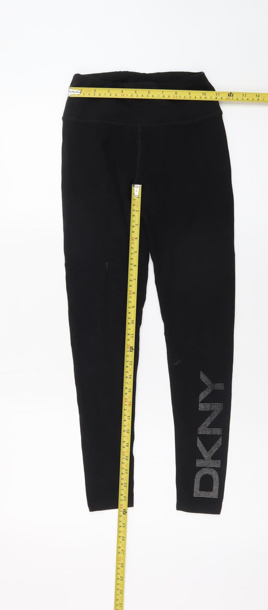 DKNY Women’s Black XS Ankle Length Logo Sport Leggings