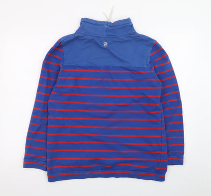 Equestrian Women Blue Striped Pullover Sweatshirt Size 14 Cotton Blend