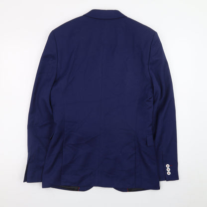 H&M Women's Blue Single-Breasted Blazer Size 18 Tailored Workwear Jacket