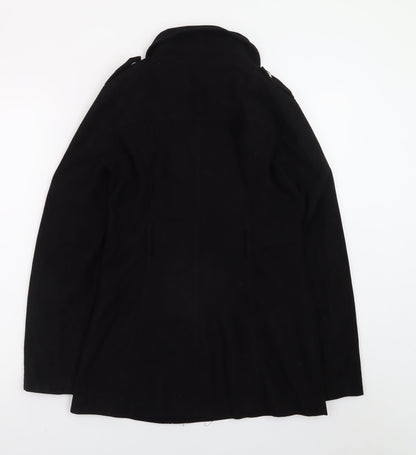 Select Womens Black Suede Biker Jacket Size 8 Mid-Length
