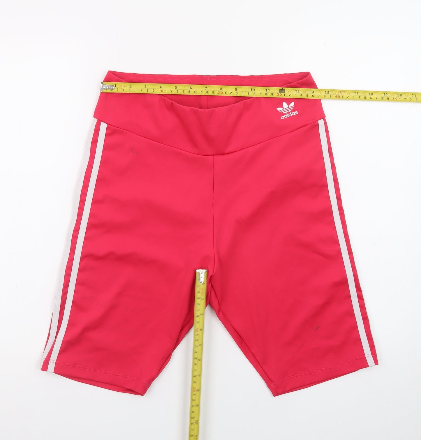 adidas Womens Pink Biker Shorts Size 16 Slim Fit Stretch Activewear