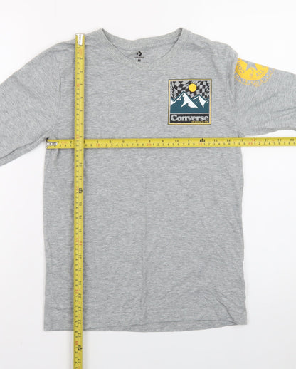 Converse Boys Grey Long Sleeve Graphic Logo T-Shirt 10-12 Years