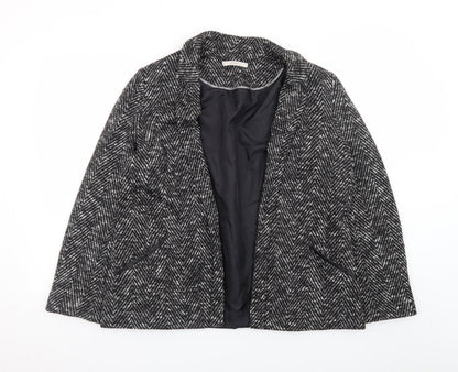 George Women’s Black Herringbone Tweed Blazer Size 14 Workwear Jacket