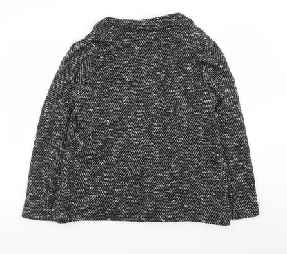 George Women’s Black Herringbone Tweed Blazer Size 14 Workwear Jacket