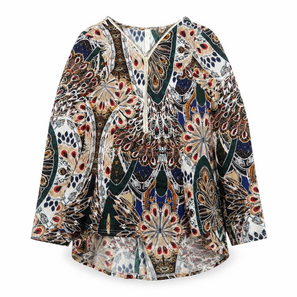 Stella Women Multicoloured Bohemian Tunic Blouse Size 12