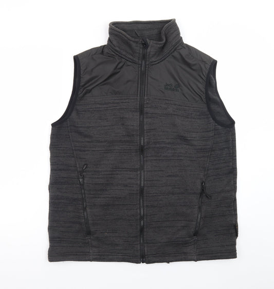 Jack Wolfskin Mens Grey Fleece Bodywarmer Waistcoat L 40in