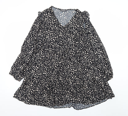 Primark Women's Black Animal Print Skater Dress Size 12