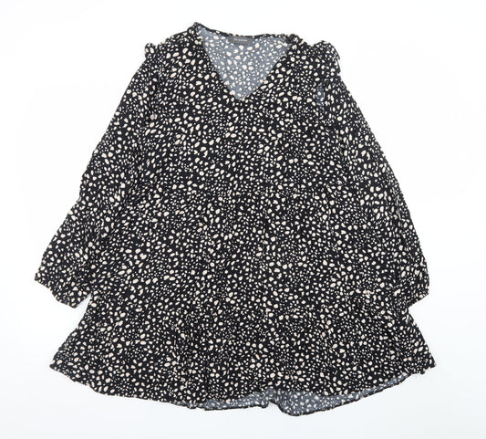 Primark Women's Black Animal Print Skater Dress Size 12