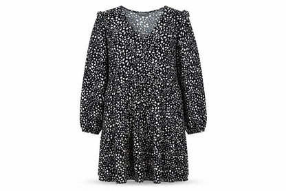Primark Women's Black Animal Print Skater Dress Size 12