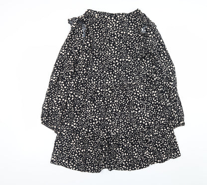 Primark Women's Black Animal Print Skater Dress Size 12