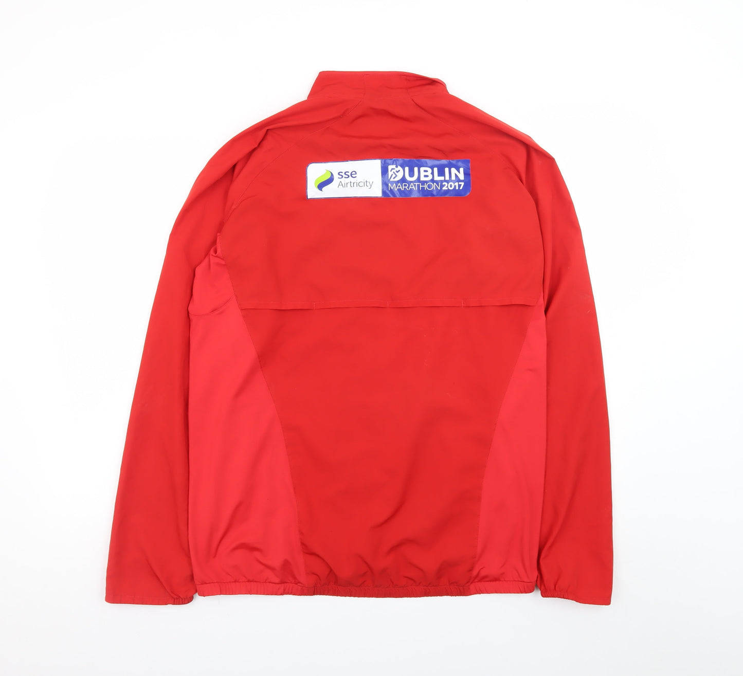 Asics Men's Red Windbreaker Running Jacket L Marathon 2017 Lightweight
