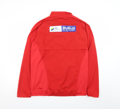 Asics Men's Red Windbreaker Running Jacket L Marathon 2017 Lightweight