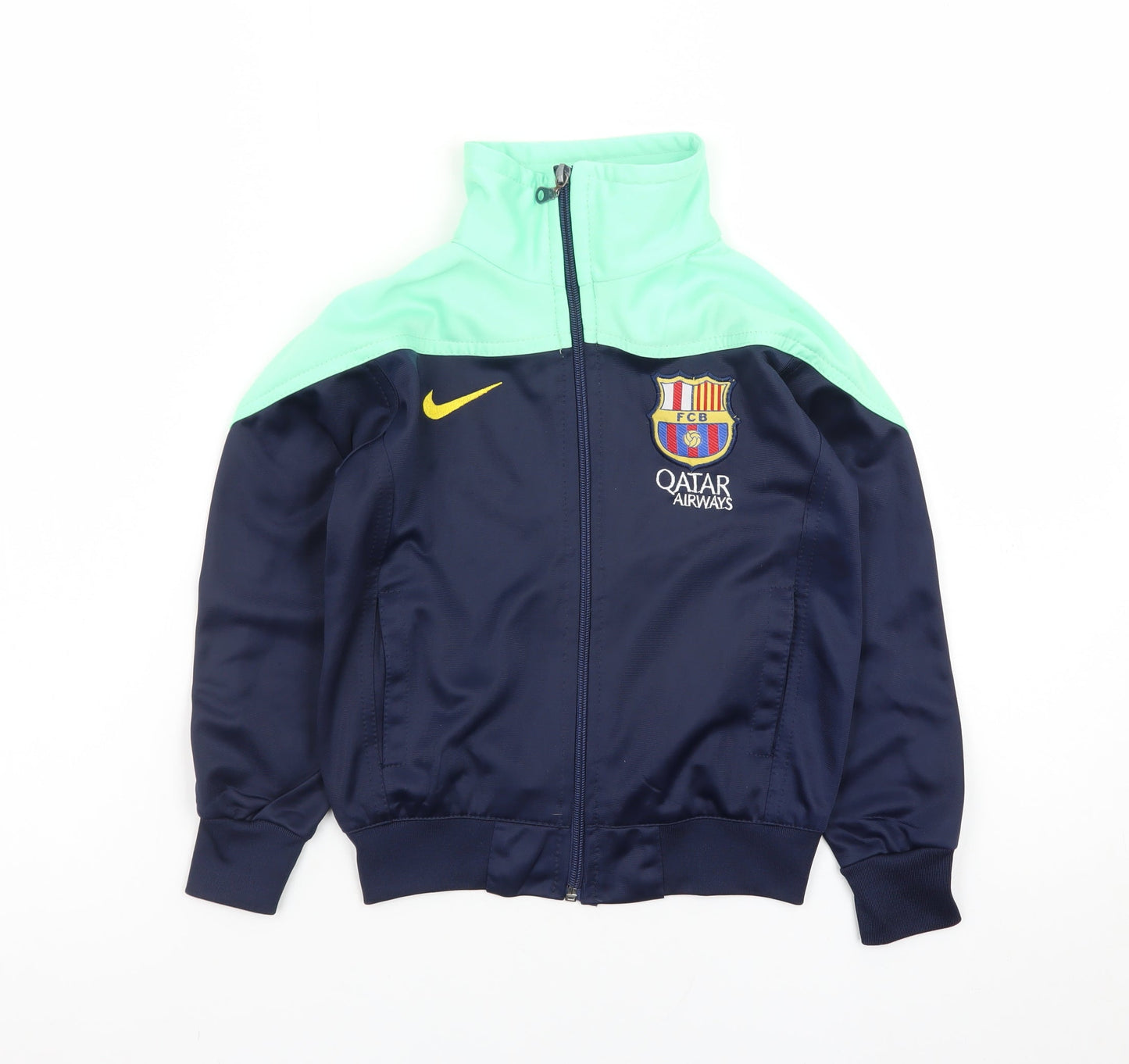 Nike Boys Blue FC Barcelona Track Jacket 4 Years Full Zip Sportswear
