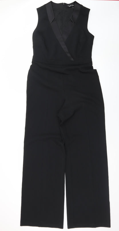 Myleene Klass Women's Black Sleeveless Wide-Leg Jumpsuit UK 12