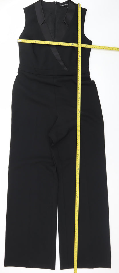 Myleene Klass Women's Black Sleeveless Wide-Leg Jumpsuit UK 12