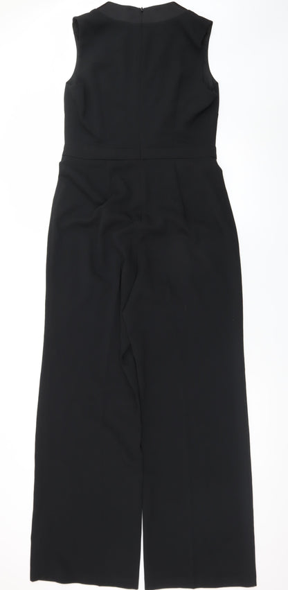 Myleene Klass Women's Black Sleeveless Wide-Leg Jumpsuit UK 12