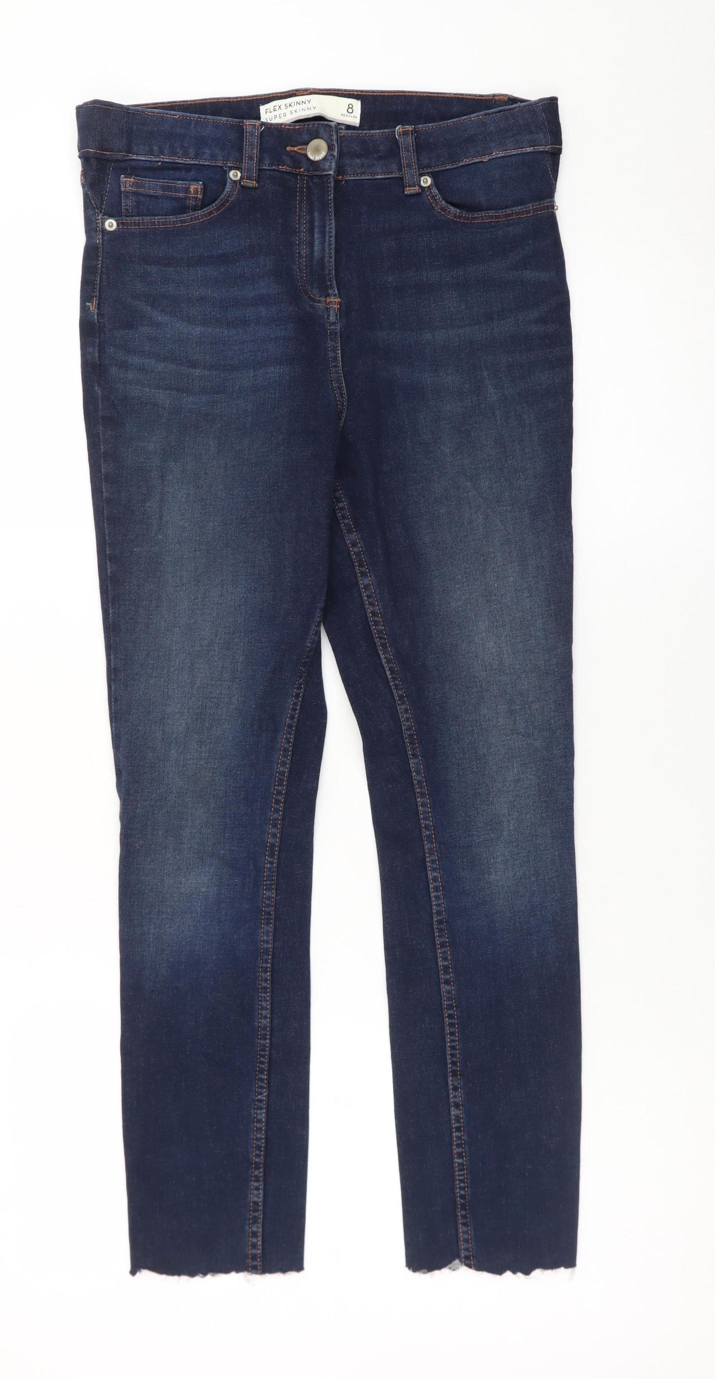 Next Womens Blue Skinny Jeans Size 8 Regular Stretch Denim