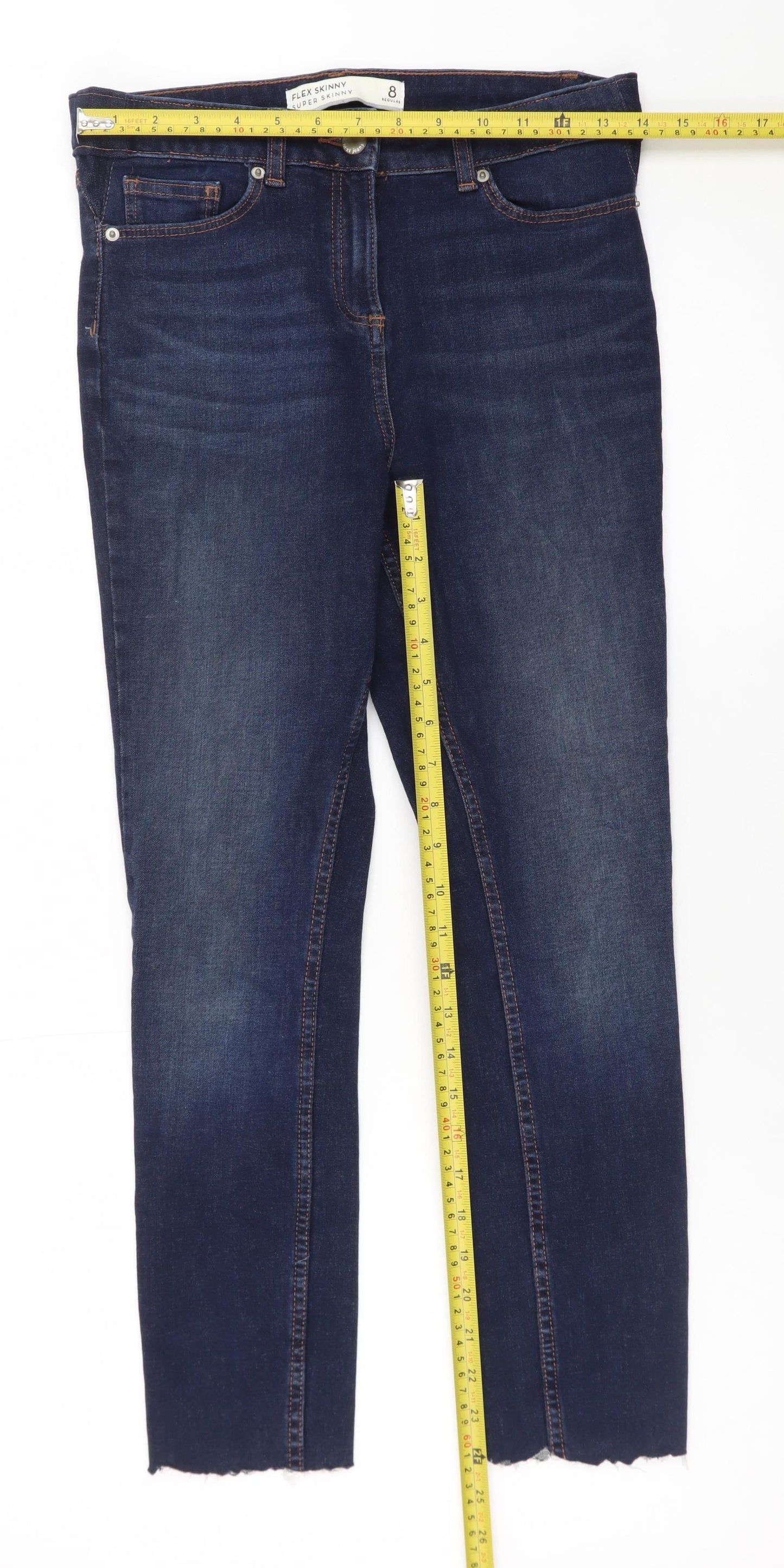 Next Womens Blue Skinny Jeans Size 8 Regular Stretch Denim