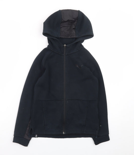 Puma Boys Black Full Zip Fleece Hoodie 7-8 Years