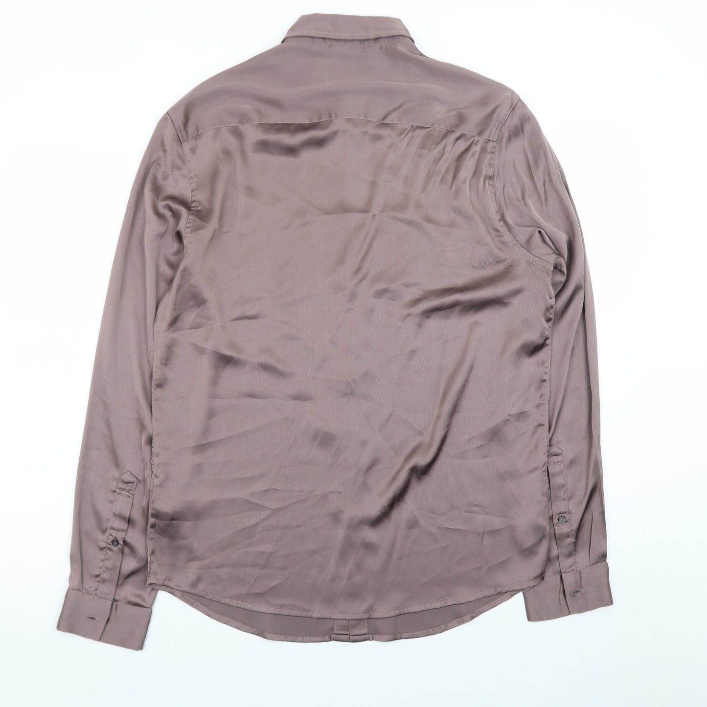 ASOS DESIGN Women’s Brown Satin Button-Up Shirt Size M