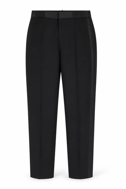 Zara Womens Black Slim Fit Satin Trim Dress Pants Size L