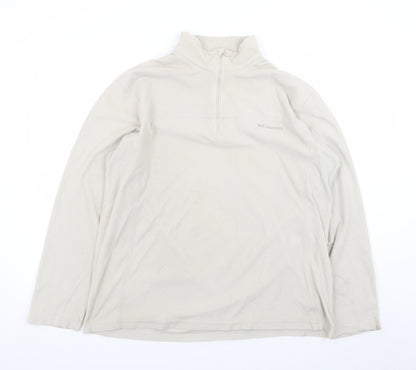 Columbia Men's Beige Fleece 1/4 Zip Pullover Sweatshirt XL