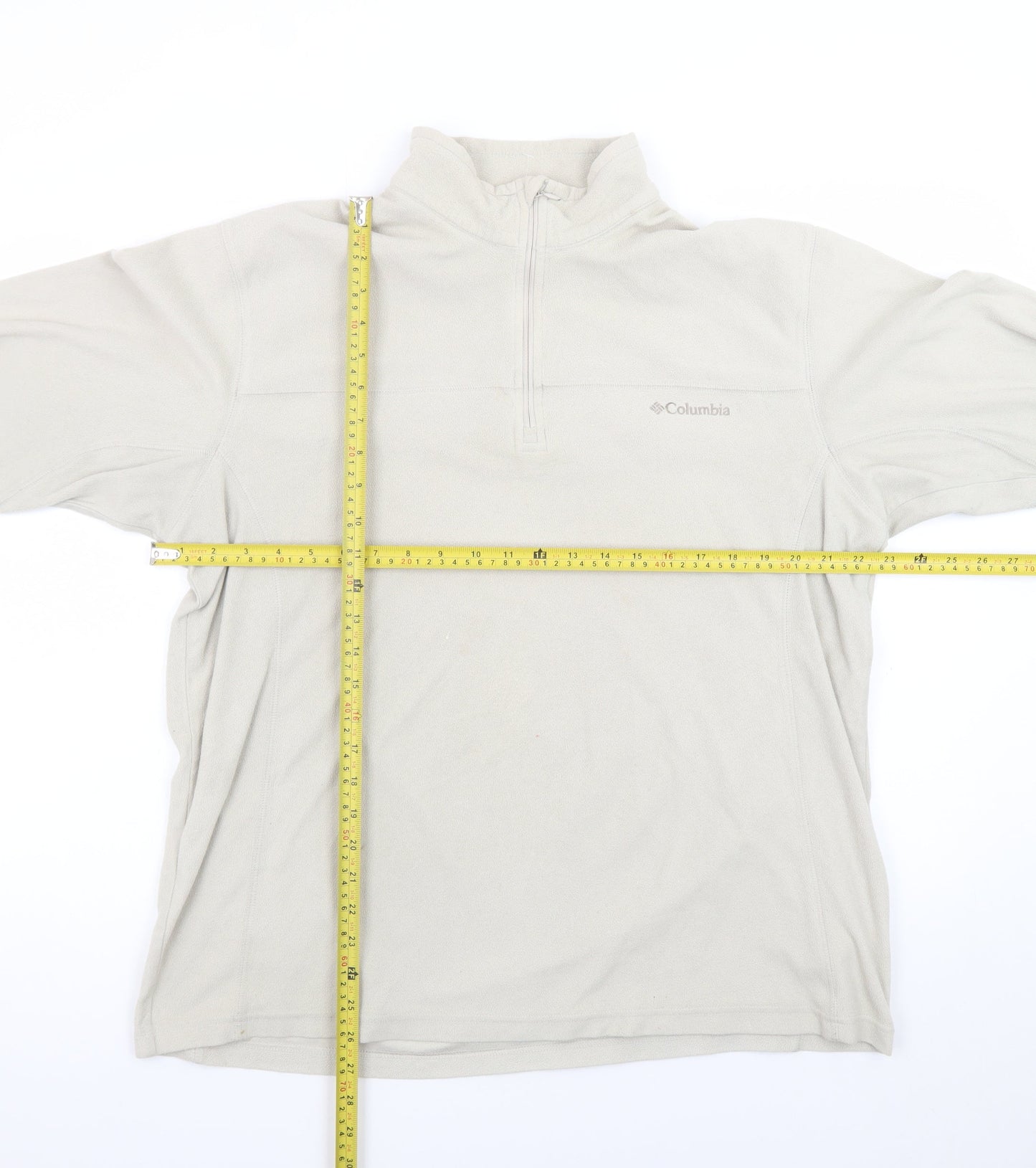 Columbia Men's Beige Fleece 1/4 Zip Pullover Sweatshirt XL