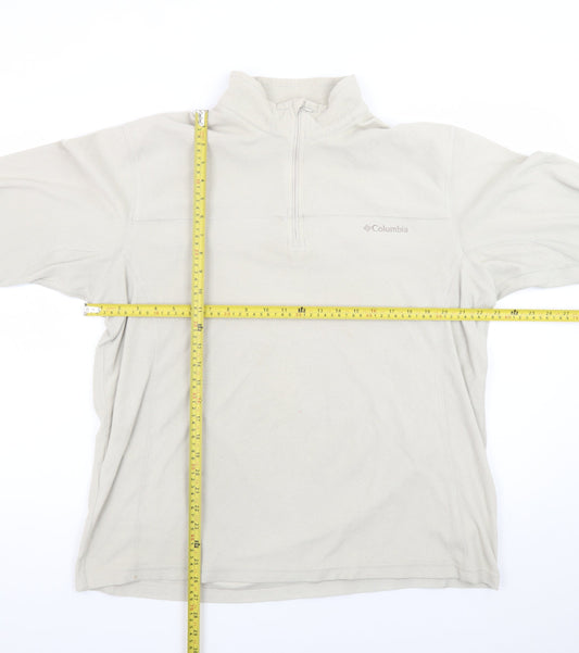 Columbia Men's Beige Fleece 1/4 Zip Pullover Sweatshirt XL