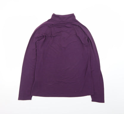 Paradox Women's Purple Long Sleeve Merino Wool Zip Top Size L