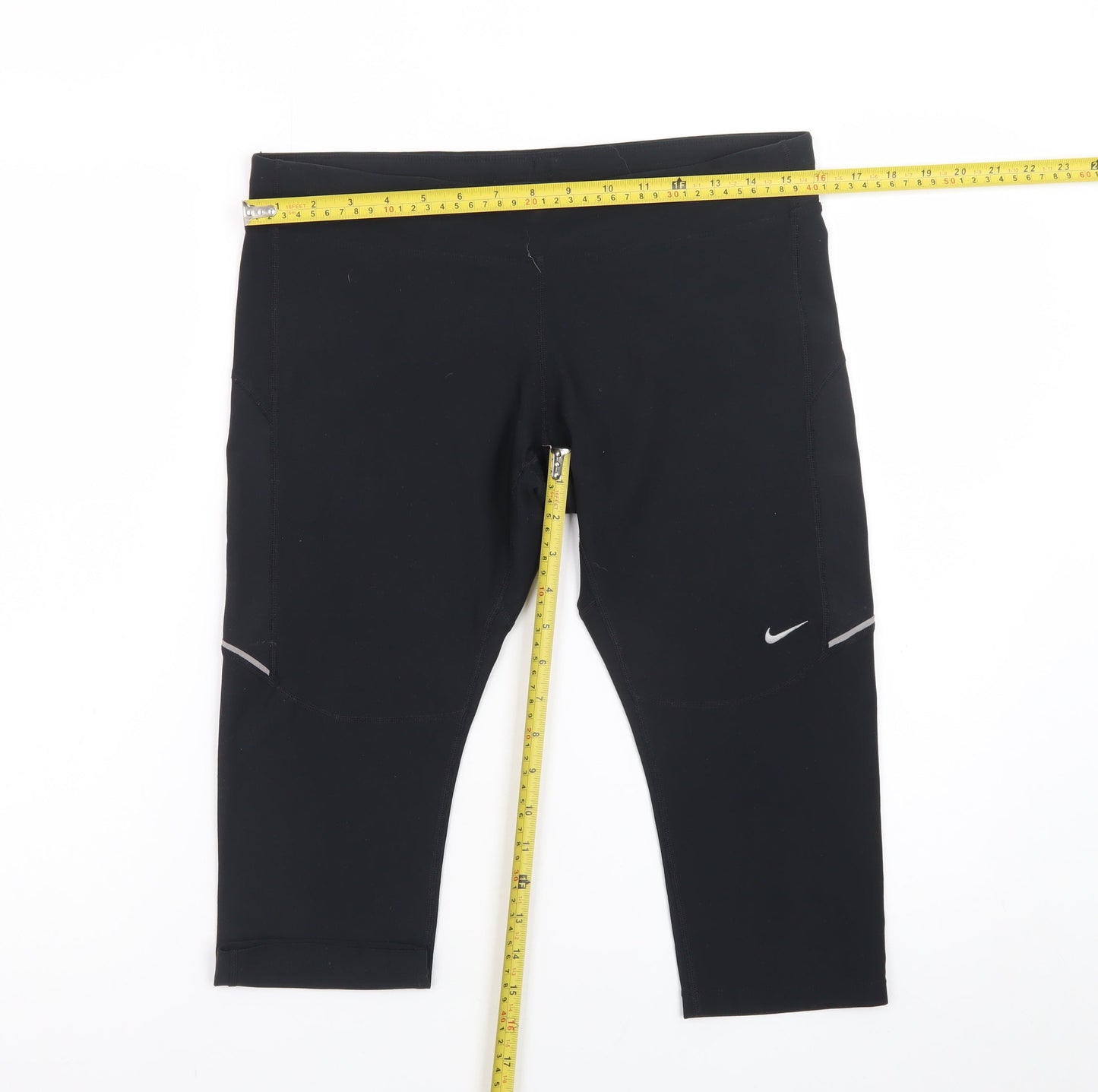 Nike Women's Black Dri-Fit Capri Leggings Size L Stretch Running
