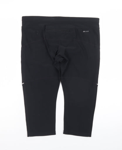 Nike Women's Black Dri-Fit Capri Leggings Size L Stretch Running