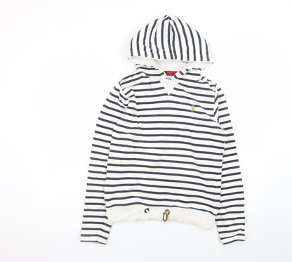 Lansdown Womens Navy & White Striped Hoodie Size 12 Cotton Blend