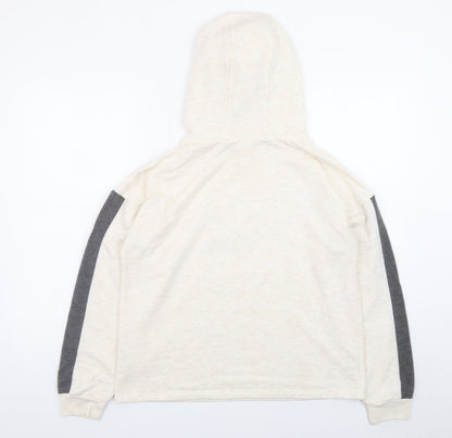Jeff & Co Women Beige Hoodie Size 12-14 Self Love Club Print